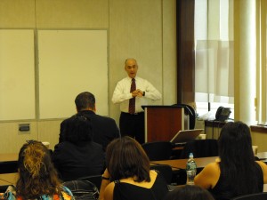 Public relations encourages Barton Horowitz, president of Relevant Public Relations, provides marketing tips in a classroom filled with real estate professionals during a presentaion at the Staten Island Board of Realtor explains how to market businesses through the use of social media sites, such as Facebook, Twitter and others